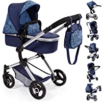 Bayer Design 18403Aa Neo Vario - Cochecito de Muñecas Combolso Cambiador- Convertible- Plegable- Color Azul